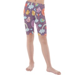 Cute-seamless-pattern-with-doodle-birds-balloons Kids  Mid Length Swim Shorts by pakminggu