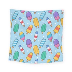 Cute-kawaii-ice-cream-seamless-pattern Square Tapestry (small) by pakminggu