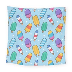 Cute-kawaii-ice-cream-seamless-pattern Square Tapestry (large) by pakminggu