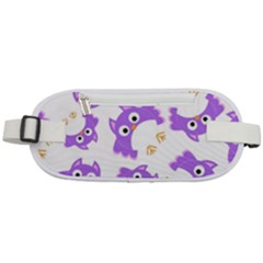 Purple-owl-pattern-background Rounded Waist Pouch by pakminggu