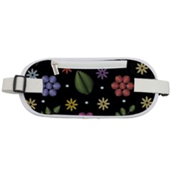 Embroidery-seamless-pattern-with-flowers Rounded Waist Pouch by pakminggu