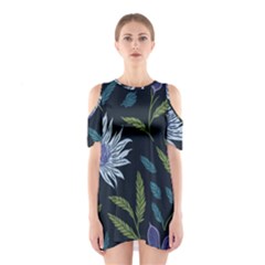 Abstract Floral- Ultra-stead Pantone Fabric Shoulder Cutout One Piece Dress by shoopshirt