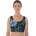 Abstract Floral- Ultra-stead Pantone Fabric Velvet Crop Top View1