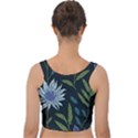 Abstract Floral- Ultra-stead Pantone Fabric Velvet Crop Top View2