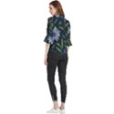 Abstract Floral- Ultra-stead Pantone Fabric Loose Horn Sleeve Chiffon Blouse View2