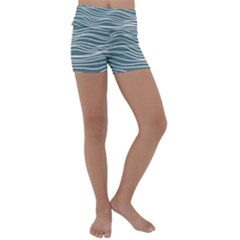 Sea Waves Moon Water Boho Kids  Lightweight Velour Yoga Shorts by uniart180623