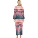 Ocean Waves Sunset Womens  Long Sleeve Velvet Pocket Pajamas Set View2