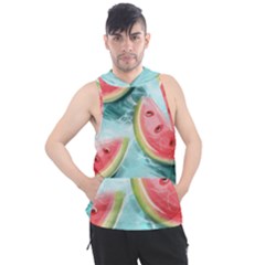 Watermelon Fruit Juicy Summer Heat Men s Sleeveless Hoodie by uniart180623