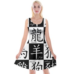 Chinese Zodiac Signs Star Reversible Velvet Sleeveless Dress by uniart180623