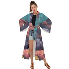 Adventure Psychedelic Mountain Maxi Kimono by uniart180623