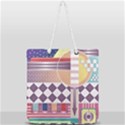 Abstract Shapes Colors Gradient Full Print Rope Handle Tote (Large) View2