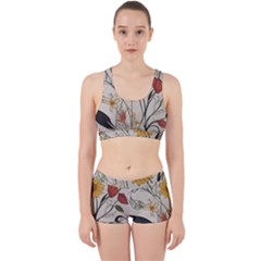 Woman Flower Pattern Work It Out Gym Set by pakminggu