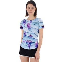 Water Tide Gemstone Back Cut Out Sport T-shirt by pakminggu