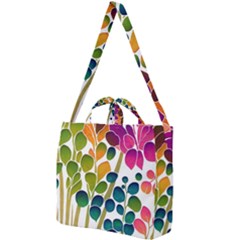 Plants Leaves Colorful Square Shoulder Tote Bag by pakminggu