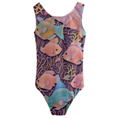 Tropical Fish Kids  Cut-out Back One Piece Swimsuit by uniart180623