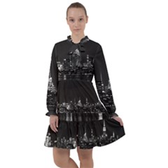 New York Skyline All Frills Chiffon Dress by Bedest