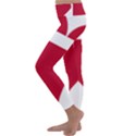 Heart-love-flag-denmark-red-cross Kids  Lightweight Velour Classic Yoga Leggings View2