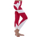 Heart-love-flag-denmark-red-cross Kids  Lightweight Velour Classic Yoga Leggings View3