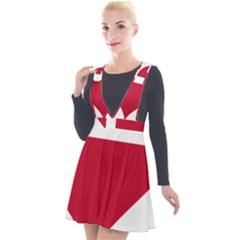 Heart-love-flag-denmark-red-cross Plunge Pinafore Velour Dress by Bedest