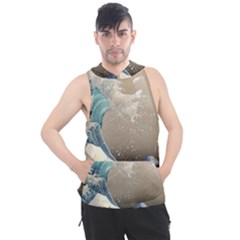 Japanese Wave Men s Sleeveless Hoodie by Cowasu