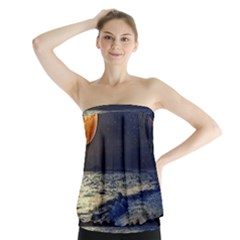 Beautiful Moon Nigh Sky Stars Strapless Top by Cowasu