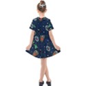 Monster Alien Pattern Seamless Background Kids  Short Sleeve Shirt Dress View2