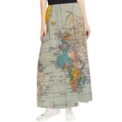 Vintage World Map Maxi Chiffon Skirt by pakminggu