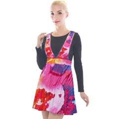 Colorful-100 Plunge Pinafore Velour Dress by nateshop