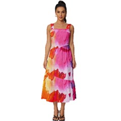 Colorful-100 Square Neckline Tiered Midi Dress by nateshop