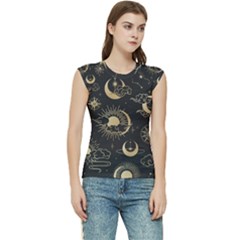 Asian Seamless Pattern With Clouds Moon Sun Stars Vector Collection Oriental Chinese Japanese Korean Women s Raglan Cap Sleeve T-shirt by pakminggu