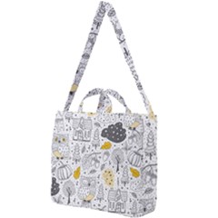 Doodle Seamless Pattern With Autumn Elements Square Shoulder Tote Bag by pakminggu