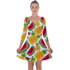 Watermelon -12 Quarter Sleeve Skater Dress by nateshop