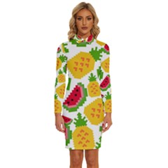 Watermelon -12 Long Sleeve Shirt Collar Bodycon Dress by nateshop