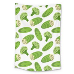 Vegetable Pattern With Composition Broccoli Large Tapestry by pakminggu