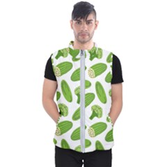 Vegetable Pattern With Composition Broccoli Men s Puffer Vest by pakminggu