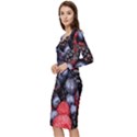 Berries-01 Long Sleeve V-Neck Bodycon Dress  View2