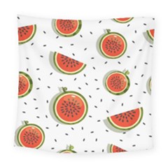 Seamless Background Pattern With Watermelon Slices Square Tapestry (large) by pakminggu