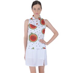 Seamless Background Pattern With Watermelon Slices Women s Sleeveless Polo T-shirt by pakminggu