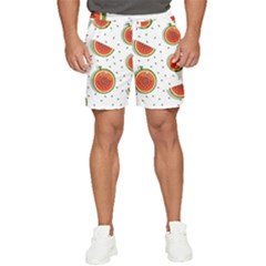 Seamless Background Pattern With Watermelon Slices Men s Runner Shorts by pakminggu