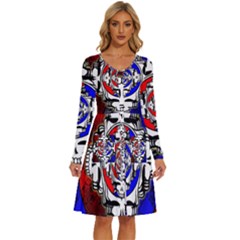 The Grateful Dead Long Sleeve Dress With Pocket by Grandong