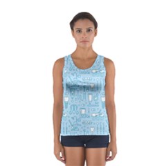 Dentist Blue Seamless Pattern Sport Tank Top  by Bedest