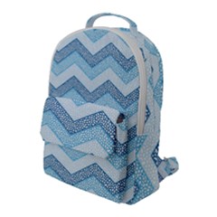 Seamless Pattern Of Cute Summer Blue Line Zigzag Flap Pocket Backpack (large) by Bedest