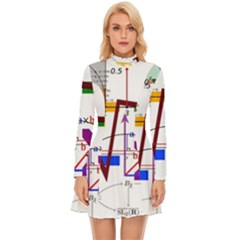 Mathematics Formula Physics School Long Sleeve Velour Longline Dress by Bedest