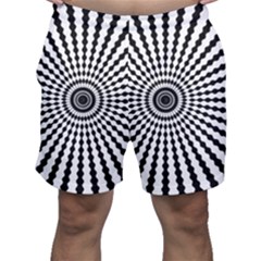 Starburst-sunburst-hypnotic Men s Shorts by Bedest