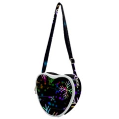 Snowflakes Snow Winter Christmas Heart Shoulder Bag by Bedest