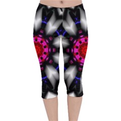 Kaleidoscope-round-metal Velvet Capri Leggings  by Bedest