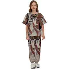 Hieroglyphics-goddess-queen Kids  T-shirt And Pants Sports Set by Bedest