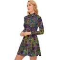 Wallpaper-background-colorful Long Sleeve Velour Longline Dress View2