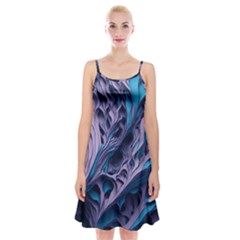 Abstract Trims Spaghetti Strap Velvet Dress by pakminggu