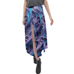 Abstract Trims Velour Split Maxi Skirt by pakminggu